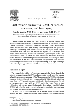 Blunt thoracic trauma: f lail chest, pulmonary contusion, and blast injury