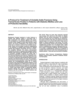 A Protocol for Treatment of Unstable Ankle Fractures Using