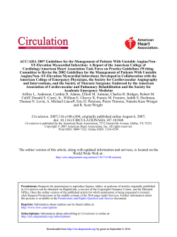 ACC/AHA 2007 Guidelines for the Management of Patients With Unstable...  ST-Elevation Myocardial Infarction: A Report of the American College of −