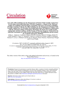 ACC/AHA 2007 Guidelines for the Management of Patients With Unstable...  ST-Elevation Myocardial Infarction: Executive Summary: A Report of the American −