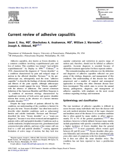 Current review of adhesive capsulitis MD , Warrender