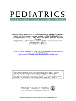 Development of Guidelines for Treatment of Children With Phenylketonuria: