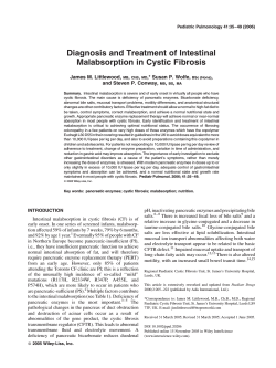 Diagnosis and Treatment of Intestinal Malabsorption in Cystic Fibrosis James M. Littlewood, ,