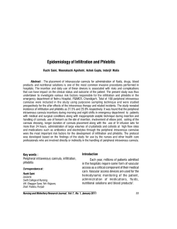 Epidemiology of Infiltration and Phlebitis
