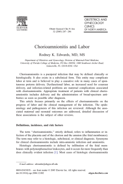 Chorioamnionitis and Labor Rodney K. Edwards, MD, MS