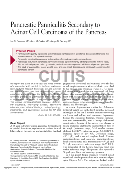 Pancreatic Panniculitis Secondary to Acinar Cell Carcinoma of the Pancreas Practice Points