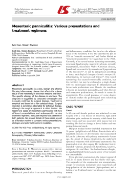 Mesenteric panniculitis: Various presentations and treatment regimens CASE REPORT Iyad Issa, Hassan Baydoun