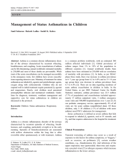 Management of Status Asthmaticus in Children REVIEW Sunil Saharan Rakesh Lodha