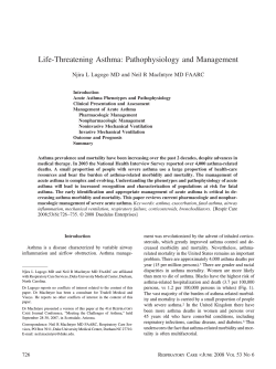 Life-Threatening Asthma: Pathophysiology and Management