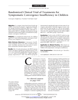 Randomized Clinical Trial of Treatments for Symptomatic Convergence Insufficiency in Children