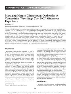 Managing Herpes Gladiatorum Outbreaks in Competitive Wrestling: The 2007 Minnesota Experience