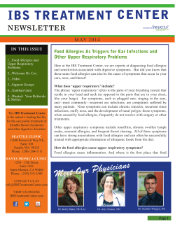 IBS TREATMENT CENTER NEWSLETTER MAY 2014