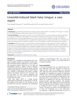 Linezolid-induced black hairy tongue: a case report CASE REPORTS