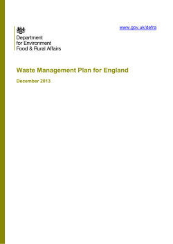 Waste Management Plan for England www.gov.uk/defra  December 2013