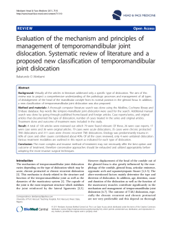 Evaluation of the mechanism and principles of management of temporomandibular joint