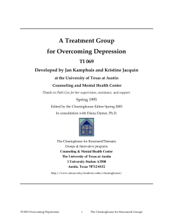 A Treatment Group for Overcoming Depression TI 069