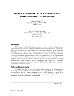 TECHNICAL SUMMARY OF OIL &amp; GAS PRODUCED WATER TREATMENT TECHNOLOGIES