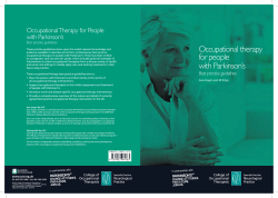 Occupational therapy Occupational Therapy for People with Parkinson’s Best practice guidelines
