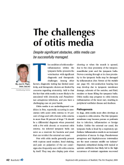 T The challenges of otitis media Despite significant obstacles, otitis media can