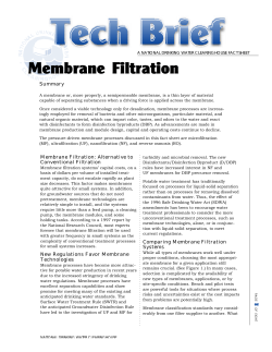 Membrane Filtration: Alternative to Conventional Filtration