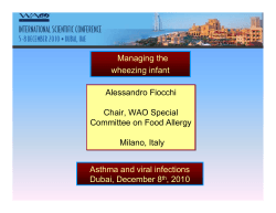 Managing the wheezing infant Asthma and viral infections Dubai, December 8