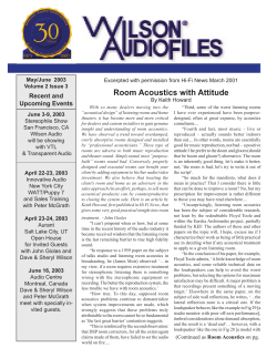 Recent and Upcoming Events May/June  2003 Volume 2 Issue 3