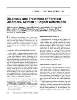 Diagnosis and Treatment of Forefoot Disorders. Section 1: Digital Deformities