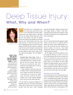 Deep Tissue Injury: What, Why and When?