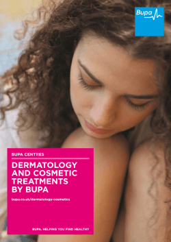DERMATOLOGY AND COSMETIC TREATMENTS BY BUPA