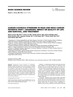 BASIC SCIENCE REVIEW CANCER CACHEXIA SYNDROME IN HEAD AND NECK CANCER