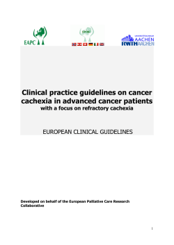 Clinical practice guidelines on cancer cachexia in advanced cancer patients