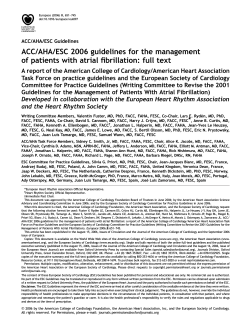ACC/AHA/ESC 2006 guidelines for the management