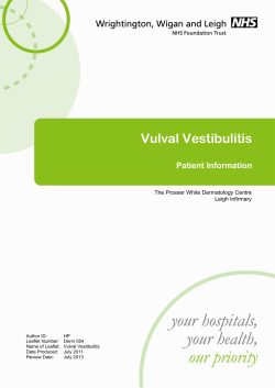 Vulval Vestibulitis Patient Information