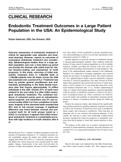 CLINICAL RESEARCH Endodontic Treatment Outcomes in a Large Patient