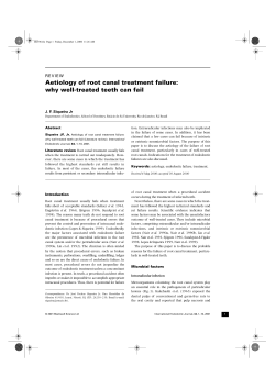 Aetiology of root canal treatment failure: why well-treated teeth can fail