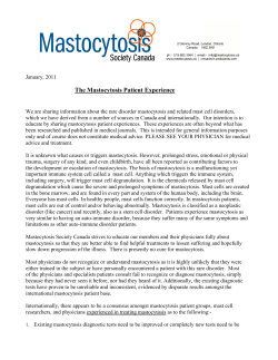 The Mastocytosis Patient Experience