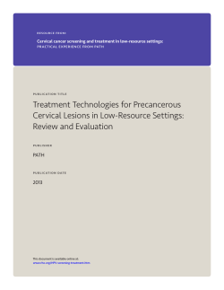 Treatment Technologies for Precancerous Cervical Lesions in Low-Resource Settings: Review and Evaluation
