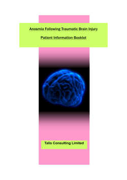 Anosmia Following Traumatic Brain Injury  Patient Information Booklet Talis Consulting Limited