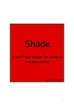 Shade  A self-help manual for anxiety and depression