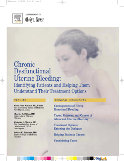 Chronic Dysfunctional Uterine Bleeding: Ob.Gyn. News