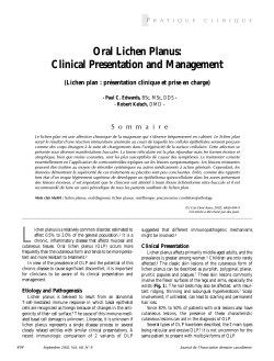 Oral Lichen Planus: Clinical Presentation and Management P