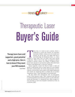 Buyer’s Guide T Therapeutic Laser TRENDS