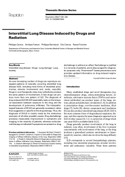 Interstitial Lung Disease Induced by Drugs and Radiation Thematic Review Series