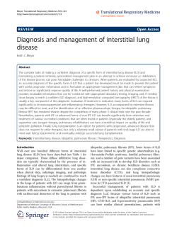 Diagnosis and management of interstitial lung disease Open Access