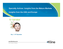 Specialty Actives: Insights from the Mature Markets Day 1, 14 December