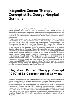 Integrative Cancer Therapy Concept at St. George Hospital Germany