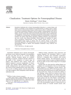Claudication: Treatment Options for Femoropopliteal Disease Martin Schillinger , Erich Minar ⁎