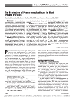 The Evaluation of Pneumomediastinum in Blunt Trauma Patients