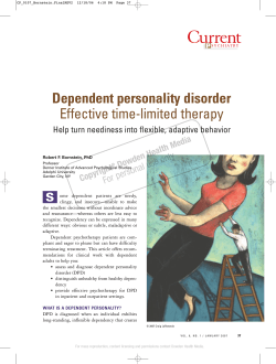 Dependent personality disorder Effective time-limited therapy S For personal use only