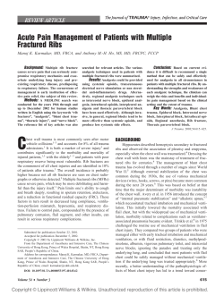 Acute Pain Management of Patients with Multiple Fractured Ribs